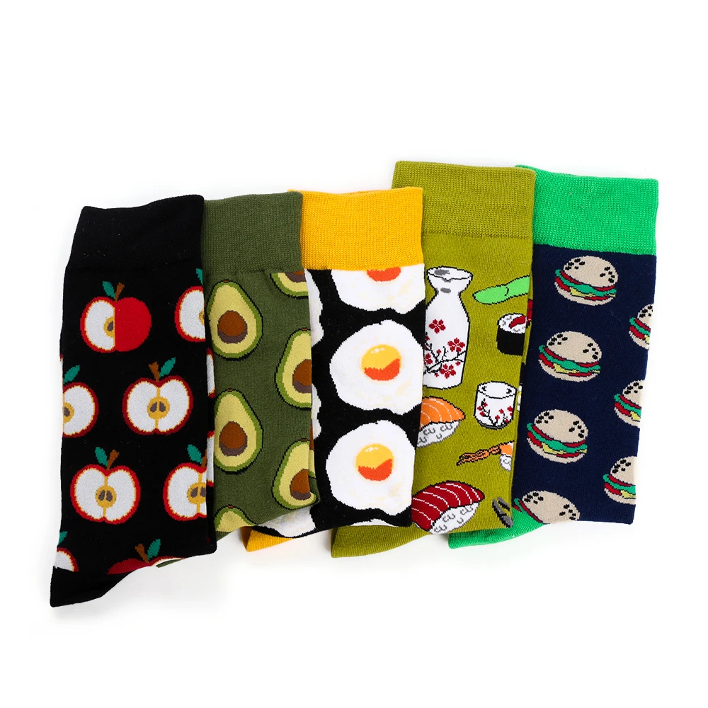 1 пара, милые носки с фруктами, носки для кофе, авокадо, яблоко, вишня, гамбургер, яйцо, пончики, женские хлопковые носки для девочек