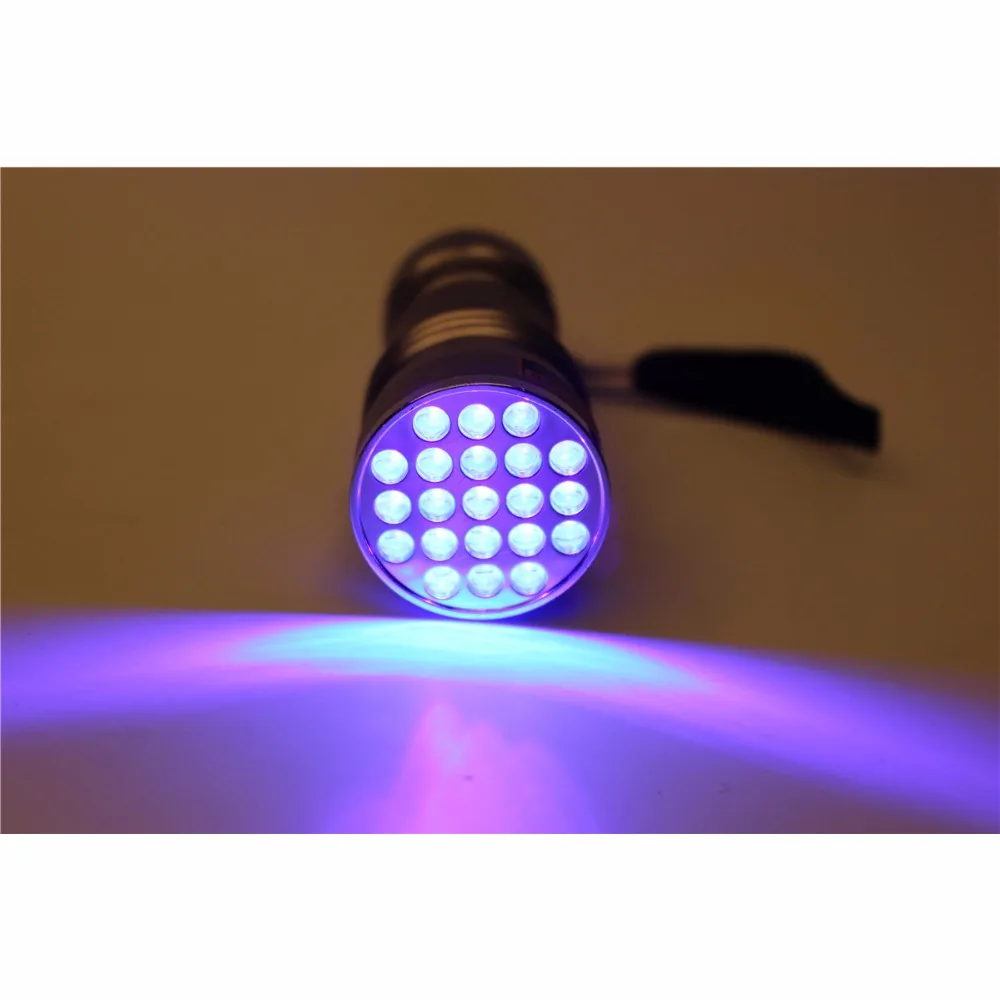 Tigofly UV 395-400NM Водонепроницаемый 21 LED черный свет фонарик ультрафиолетовый лампа