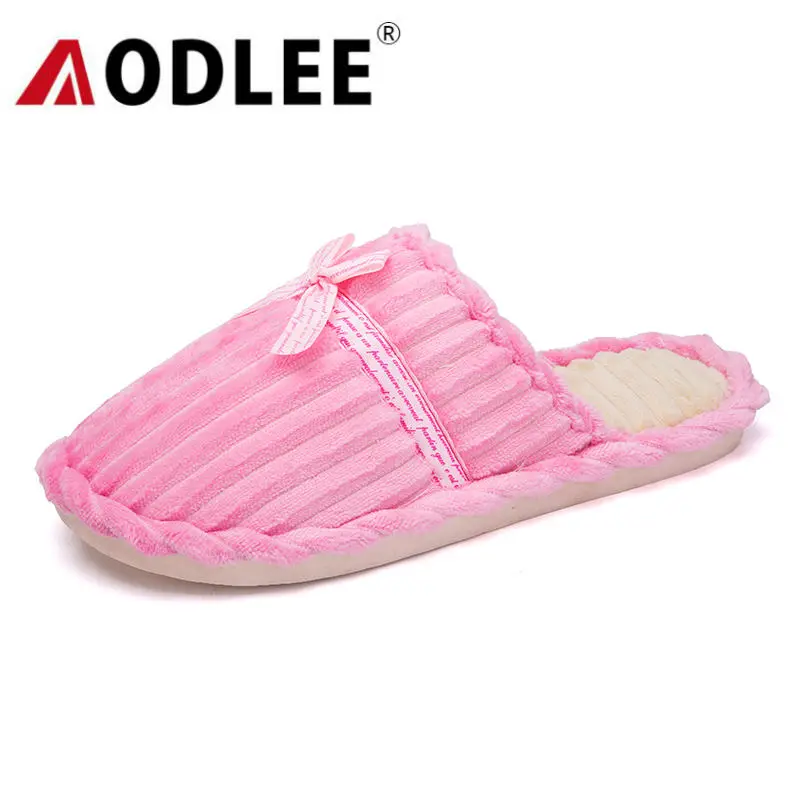 

AODLEE Winter Slippers Warm Plush Cotton Cute Shoes Non-Slip Floor Indoor House Home Furry Slippers Women Shoes Slides Bedroom
