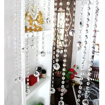 

10meters 30mm Faceted Ball + 14mm Octagon Bead Crystal Pendant Chandelier Glass Crystals Lamp Prisms Parts Hanging Pendants
