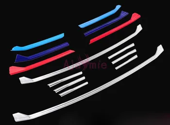 

14pcs/lot 2016 2017 Front Grille Trim Bumper Cover 3 Colors ABS Chrome Car Styling For Audi A4 Accessories