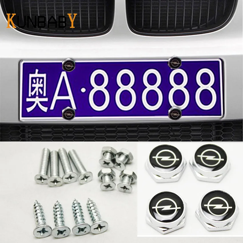 License Plate Frame Screw Bolts Logo Cap Cover Metal Screw Bolts Nuts Anti-Theft Universal Car Truck Accessories fit for Audi 4PCS/Set 