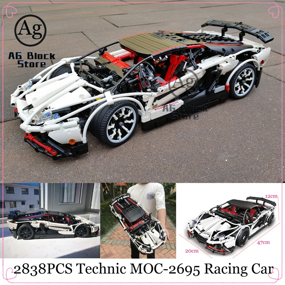 

DHL Champions High Speed Racing Car Set Vehicles Building Block Compatible LegoINGly Technic Car DIY Bricks Toys for Children