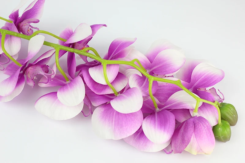 Дополнительные 25% скидки/3 партии)(10 цветов+ 1 бутон) 2 шт./лот большие украшения для дома бабочка Орхидея ПУ Латекс настоящий на ощупь фаленопсис цветы