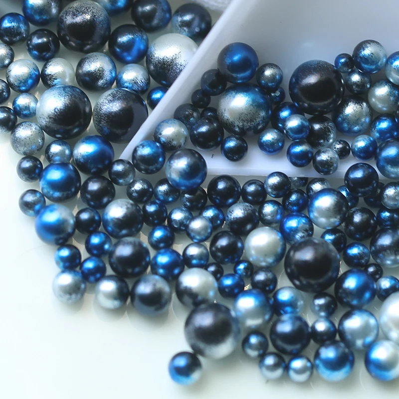 

3-8MM colorful ABS Plastic pearls gradient blue no holes Acrylic beads for Jewelry making DIY,wedding decoration, phone case