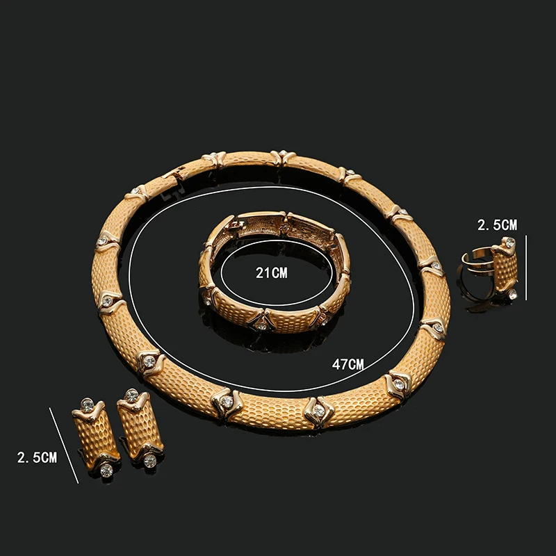 Fani ювелирные изделия из золота из Дубаи набор брендовые модные африканские бусы ожерелье кольцо серьги свадебные женские аксессуары ювелирный набор оптом