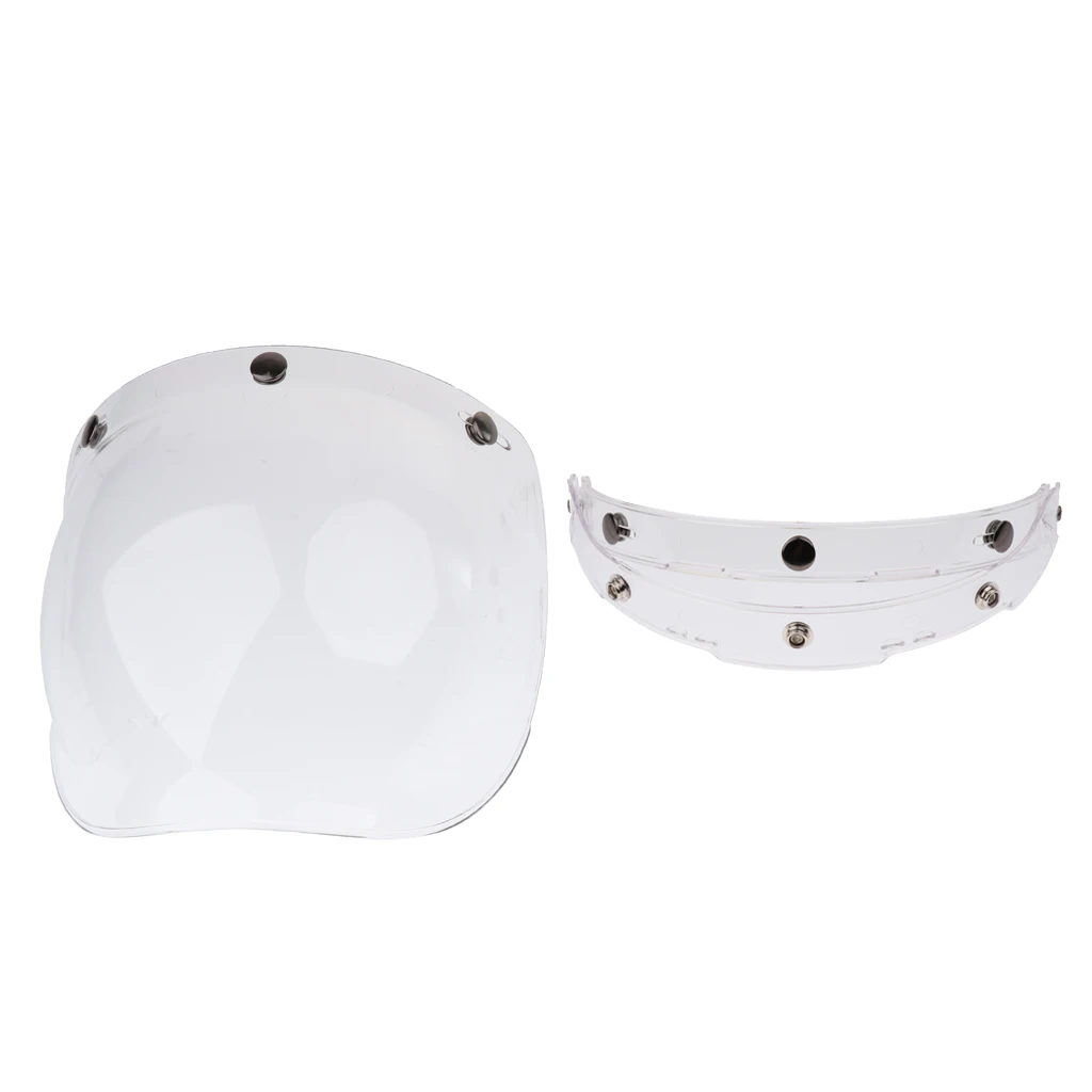Universal Bubble 3-Snap Motorcycle Helmet Visor Flip Up Face Shield Lens Plain Adjust Height Flip Up Design