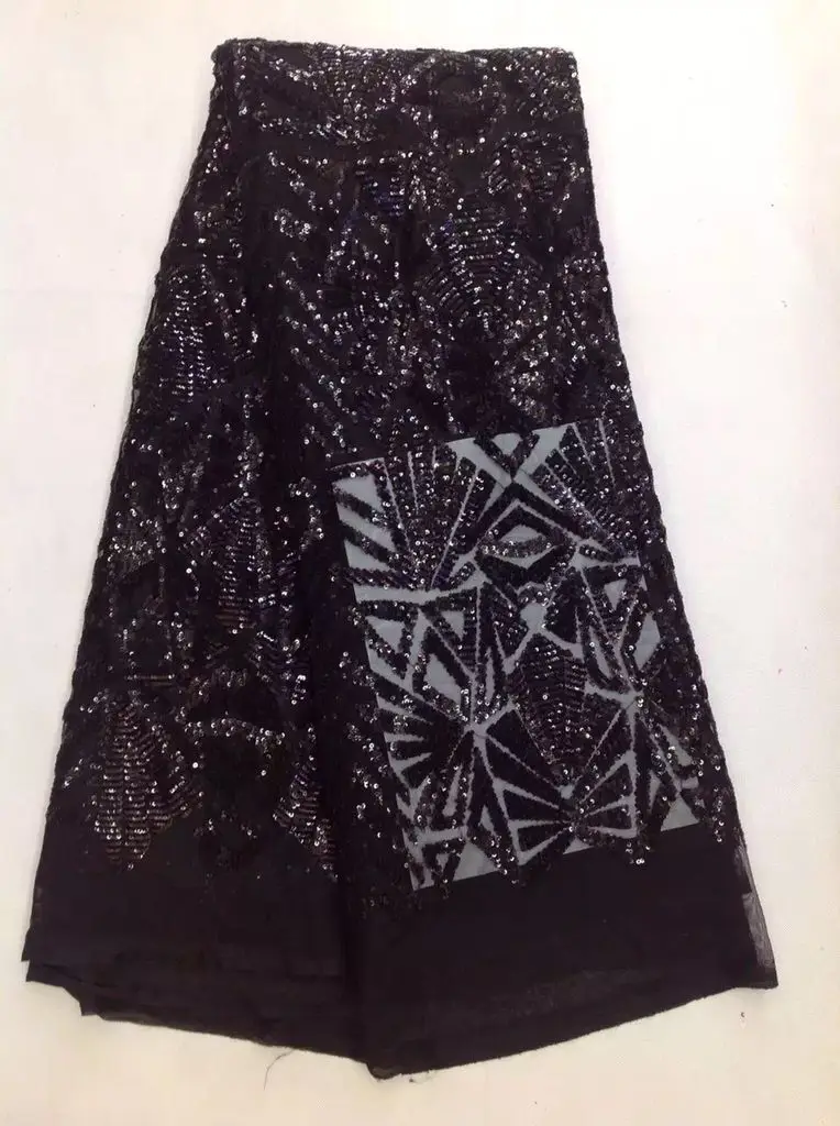 

MY795 Laser hologram sequins edge lace Latin dress sequins African lace fabrics, dinner dress best material