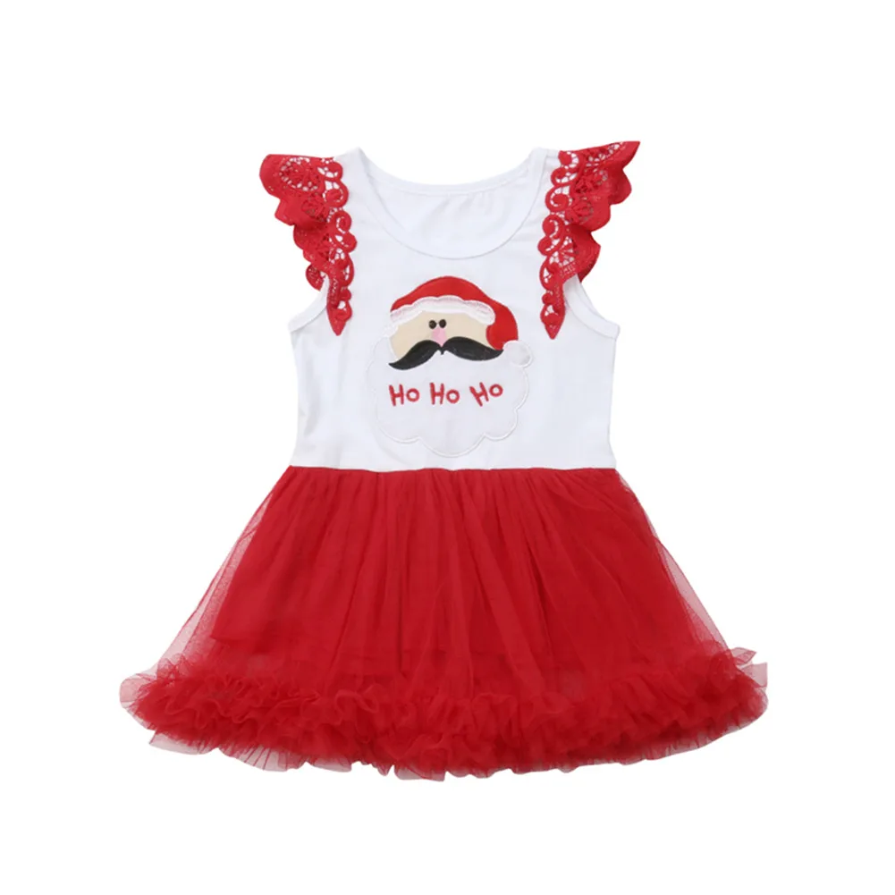 

XMAS Toddler Kid Baby Girls Ruffles Lace Tulle Party Pageant Tutu Dress Costume