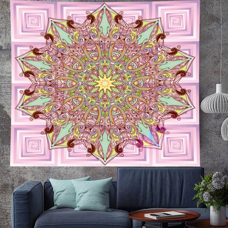 

Indian Mandala Tapestry Wall Hanging purple macrame flower Throw Rug yoga Blanket Camping Tent Travel Mattress Sleeping Pad