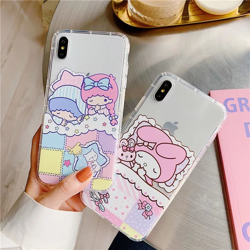 Милые Мультяшные Чехлы Sanrio для телефонов iPhone 8 7 6s 6 S Plus X Мягкий силиконовый чехол