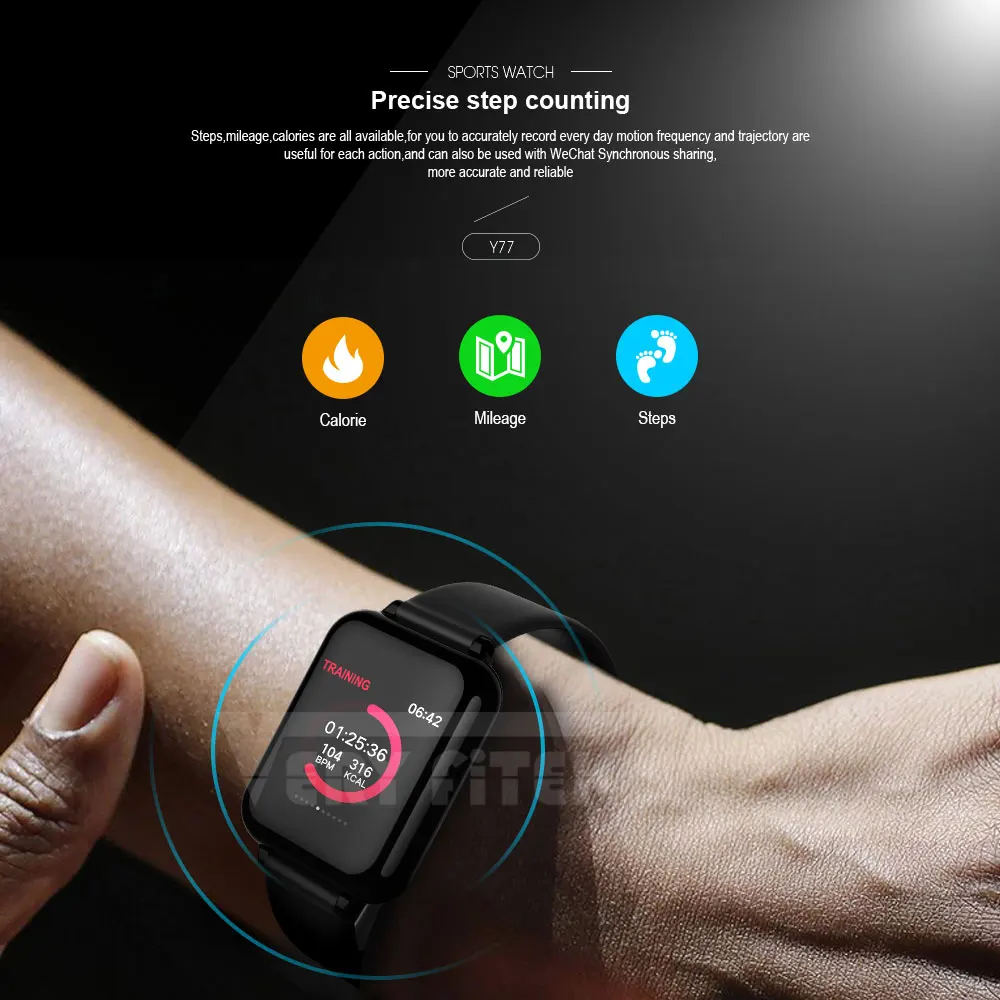  VERYFiTEK AW4 Smart Watch Blood Pressure Oxygen Fitness Bracelet Watch Heart Rate Monitor IP67 Men  - 32978364011