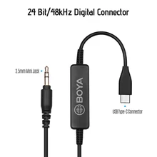 Аудиокабель BOYA для селфи-микрофонов 3,5 мм с разъемом usb type-C для смартфонов с разъемом type-C аксессуары для микрофона