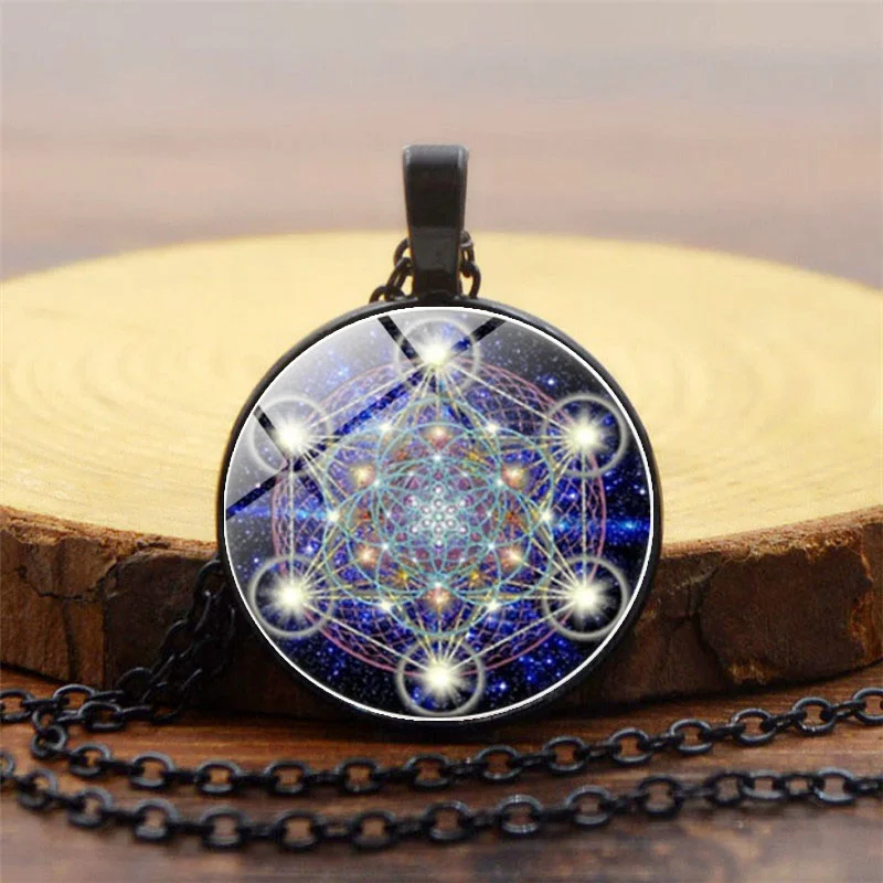 Кулон Metatron в виде священного кубика ожерелье с геометрическим цветком жизни