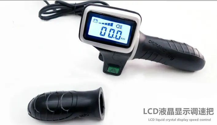 

twist throttle gas handle grips with led display screen and cruise switch accelerator for electric scooter ebike moped tricycle