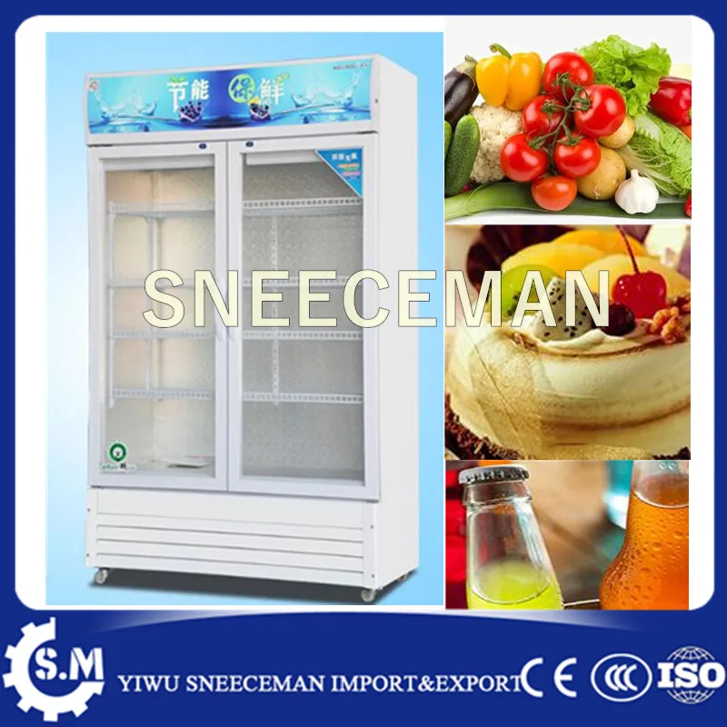 Best Price 2 Doors 600L vertical Beverage Cooler Cabinet for commercial use