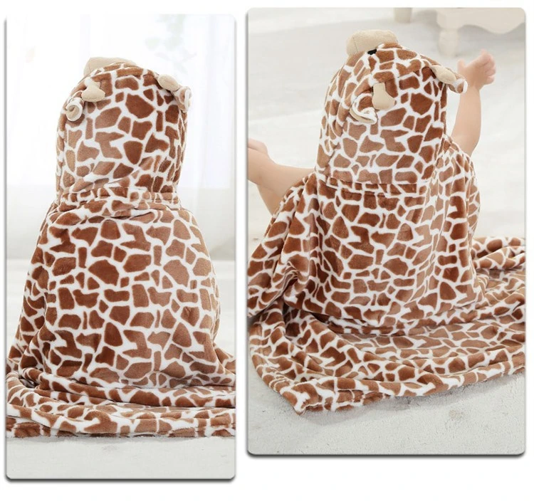 Детские Мультяшные животные косплей реквизит для фотосессии одеяло для новорожденных фланель коричневый цвет корова дизайн Новорожденный младенческий банный спальный халат