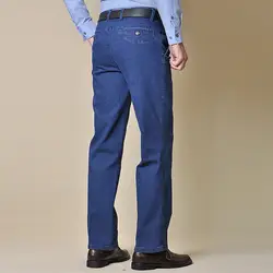 Весенний плюс Размеры однотонные Прямые джинсы мужские осенние ботфорты Размеры d прямые штаны с эластичной резинкой на талии леди брюки