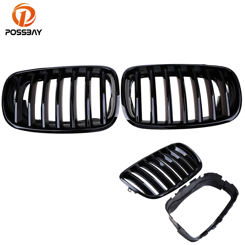 

POSSBAY Car Front Center Hood Grilles Gloss Black Grill for BMW X5 M (E70) 3.5d/30dX/35iX/35dX/4.8i 2009 2010 2011 2012 2013