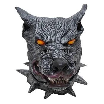 

Halloween Horror Creepy Wolf Head Rubber Mask Eco-friendly Animal Dog Latex Masks Masquerade Party Costume Props FreeShipping