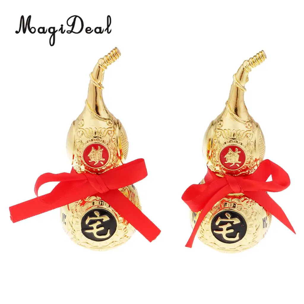 MagiDeal Vintage Chinese Fengshui Wu Lou Hu Lu Gourd Amulet Metal Crafts Accessory for Home Decoration Ornaments Collectables
