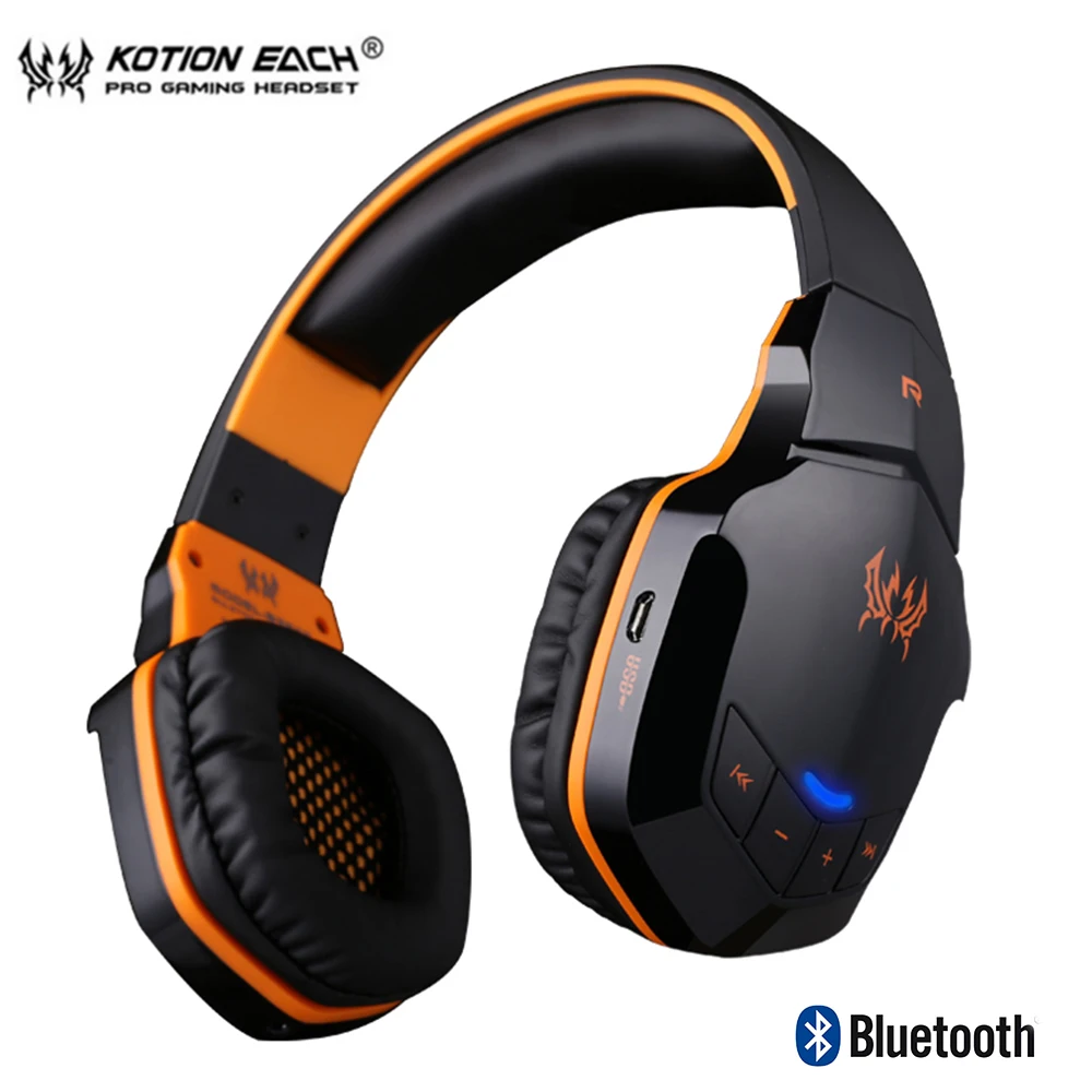 KOTION EACH B3505 беспроводные игровые Bluetooth наушники 4,1 Стерео регулятор громкости с микрофоном HiFi музыкальные гарнитуры для геймера