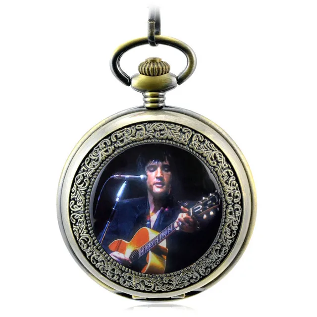 Elvis Presley Antico Scheletro Vento Meccanico Della Mano Pocket Fob Orologi Men Elvis Presley Antico Scheletro Vento Meccanico Della Mano Pocket Fob Orologi Men
