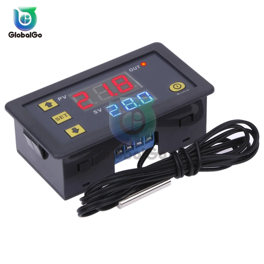 W3230 DC 12 V AC 110 220 20A светодиодный цифровой термостат для контроля температуры мини