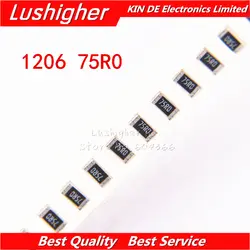 100 шт 1206 SMD резистор 1% 75ohm 75R0 75 Ом 75R Бесплатная доставка