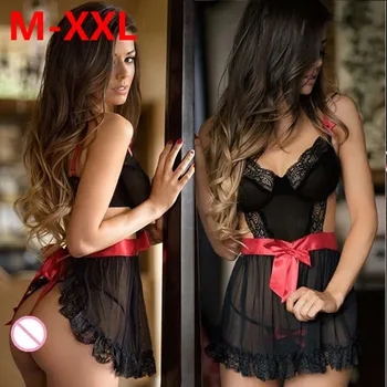 

2019 Womens Sexy Lingerie Nightwear G-string Babydoll Sleepwear Robe Dress Underwear Sleepshirts Nightgowns Plus size