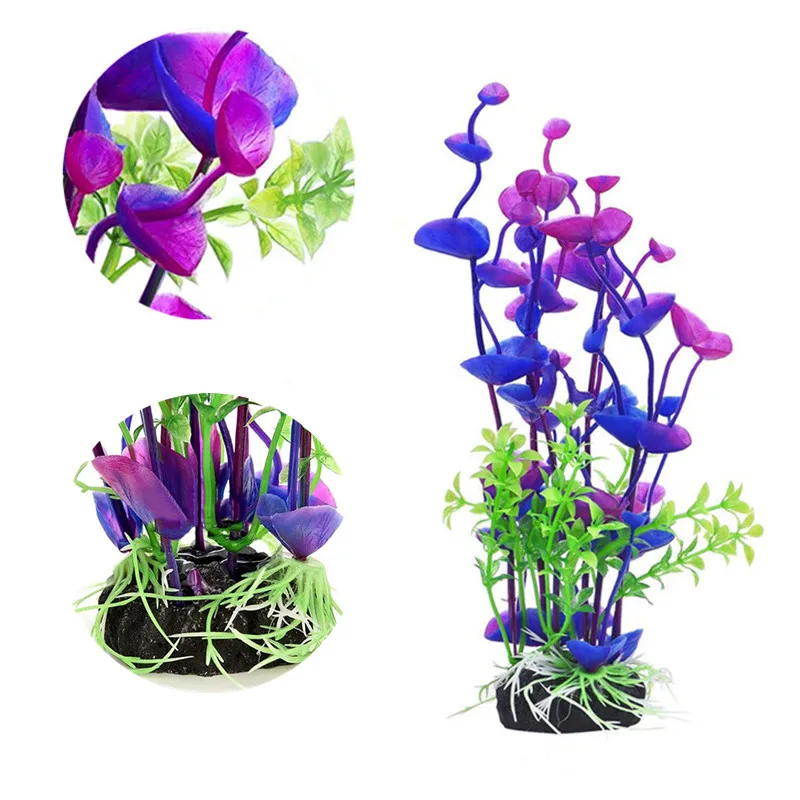 2 Style Plastic Artificial Aquarium Plant Decoration Nice Fish Tank Fake Water Plant Underwater