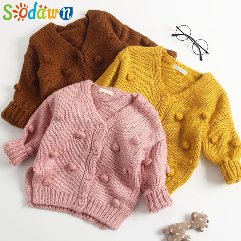 

Sodawn Baby Girl Sweater Child 2019 Winter Ball In Hand Down Sweater Jacket Cardigan For Girl Fashion Girls Cardigan