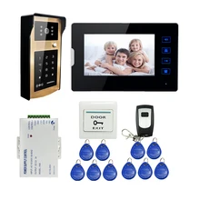 ENVÍO LIBRE 7 pulgadas de Pantalla Táctil Tecla de Vídeo Teléfono de Puerta de Intercomunicación Código de Acceso Del Teclado RFID Kit IR Al Aire Libre Cámara Del Timbre + Remoto