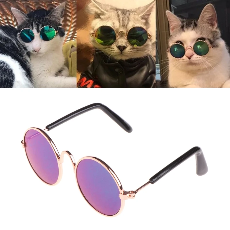 Очки маленькие солнечные очки для домашних животных Защита Глаз Крутые очки фото реквизит цвет случайный косплей для кошек