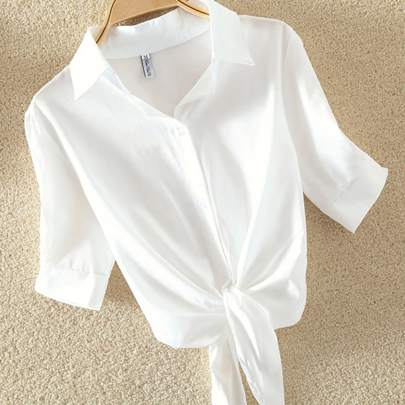 Nueva blusa de chifón de verano 2018 para Mujer, de talla grande blusa de chifón, camisa Casual de manga corta, Ropa blanca, Blusas femeninas Nueva blusa de chifón de verano 2018 para Mujer, de talla grande blusa de chifón, camisa Casual de manga corta, Ropa blanca, Blusas femeninas