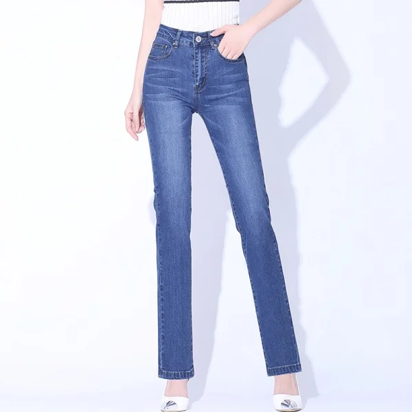 Женские джинсы с высокой талией обтягивающие джинсовые брюки женские облегающие пуш-ап бедра стрейч молнии женские брюки весна осень - Цвет: Синий