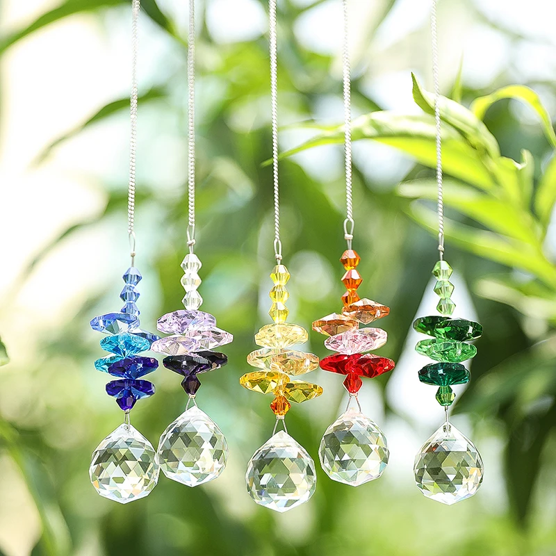 H& D чакра окна Suncatchers Радуга коллекция орнамент 20 мм кристаллическая Призма люстры мяч дома Висячие капли декор, упаковка из 5