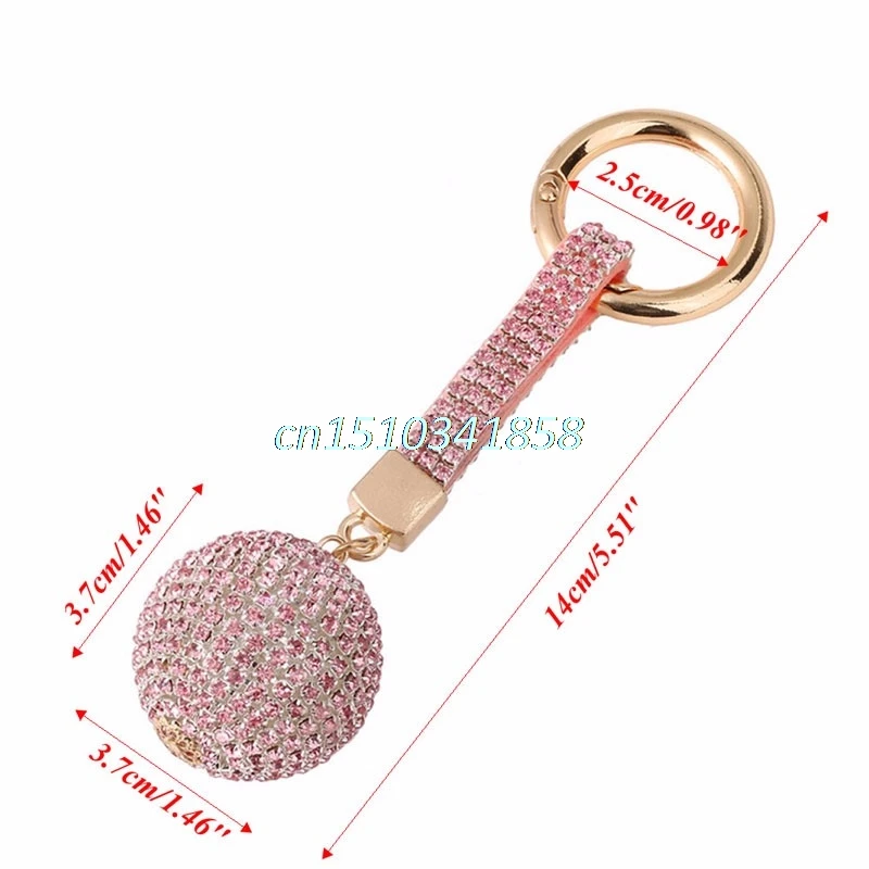 Модные, красивые, с кристаллами Стразы брелоки кожаный мяч Брелоки держатель кошелек сумка для автомобиля Рождественский подарок брелок ювелирный# Y51