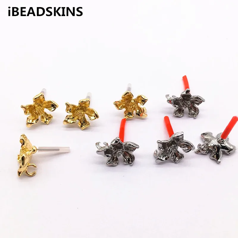 

New arrival! 16mm 100pcs Flower-shape Stud earring,earrings accessories,Earring parts,for hand Made Jewelry Earring DIY