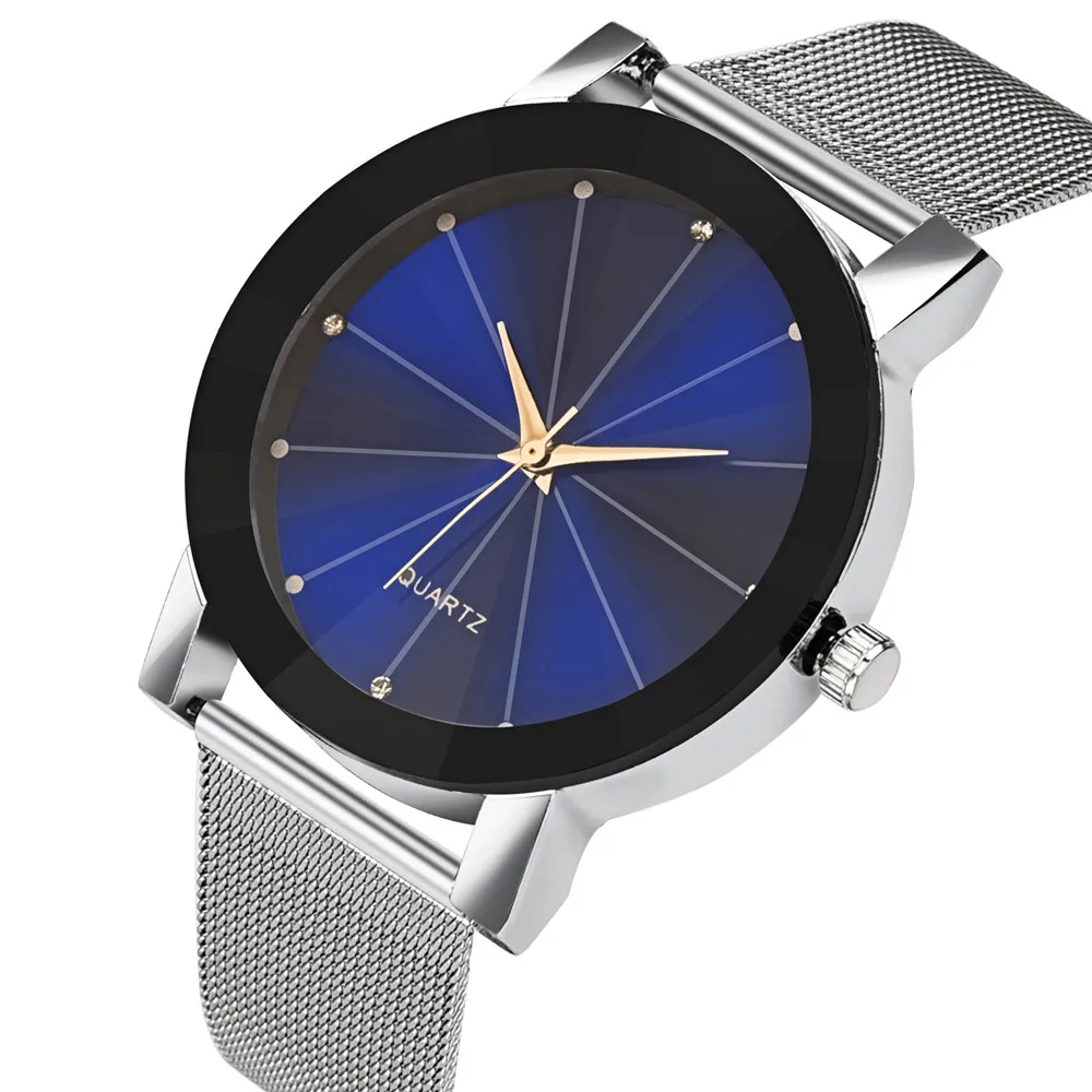 

Fashion Women Men Watch Big Dial Crystal Stainless Steel Band Sport wristwatches Quartz dress watch women clock Relogio feminino
