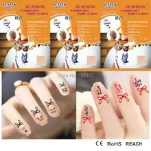 Пустой татуировки Стикеры Временные татуировки Дизайн Край ногтя Стикеры s Вода Трансферы Наклейка Бумага