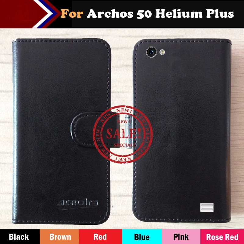 

OYO Case Archos 50 Helium Plus Helium + Factory price Flip Leather Protective Phone Case Cover Luxury Leather Wallet Design