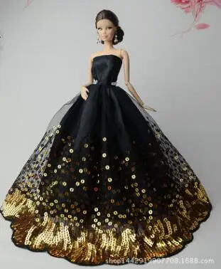 Специальный чехол для куклы Барби, одежда, платье, модное платье принцессы, случайный выбор - Цвет: Черный