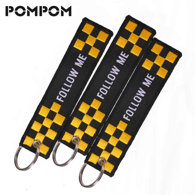 

POMPOM 3 PCS/LOT Follow Me Keychains For Aviation Gifts Stitch OEM keychain keyring Key tag Aviation jewelry 4 llaveros aviacion