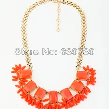 Оптовые цены Покрытие золотой цвет красный квадрат Форма ожерелья LAPIS имитация