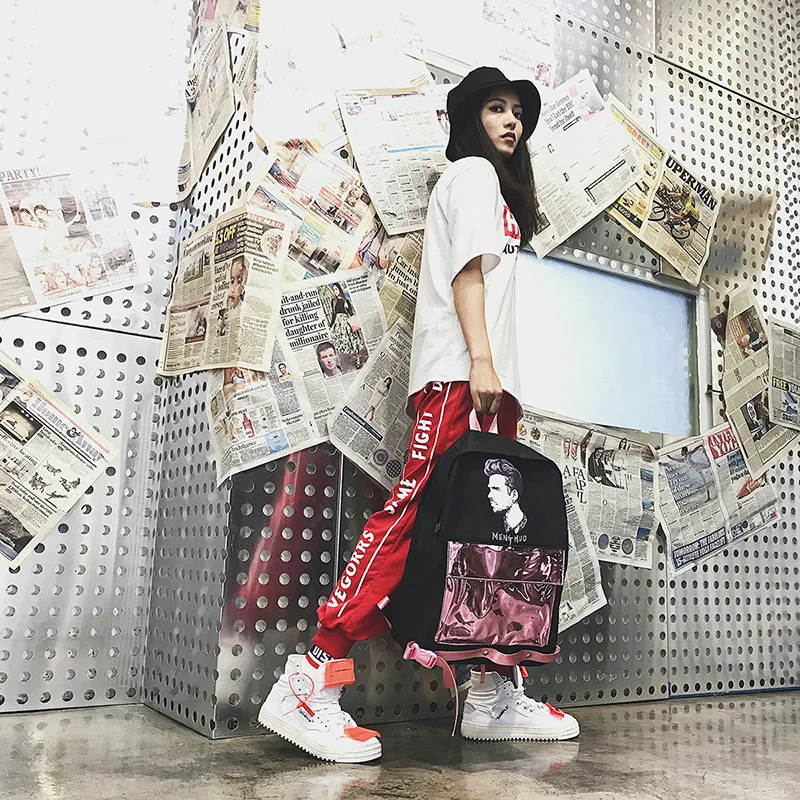 Menghuo Patchwork Women Backpack Laser Holographic Bag Mochila Feminino Silver Multicolor School Bags Leather Daypack Olografico (39)