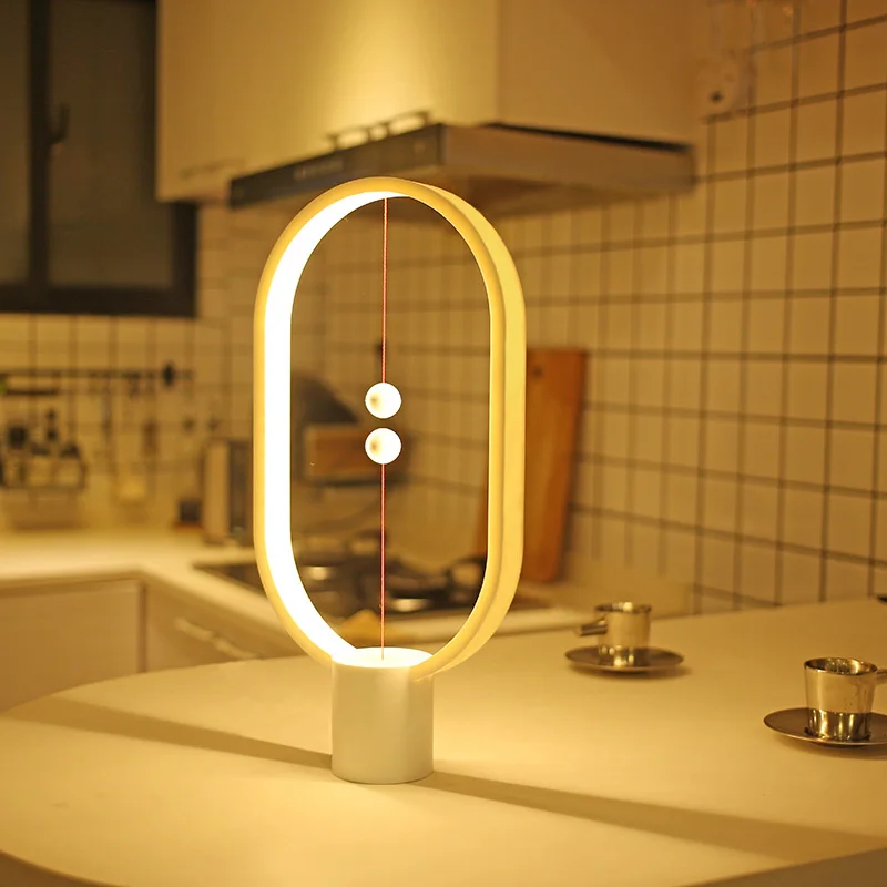 

Heng Balance Lamp Magnetic LED Night Light Indoor Decoration ABS Material Lovely Desk Light 48pcs LEDs Brightness Night Light
