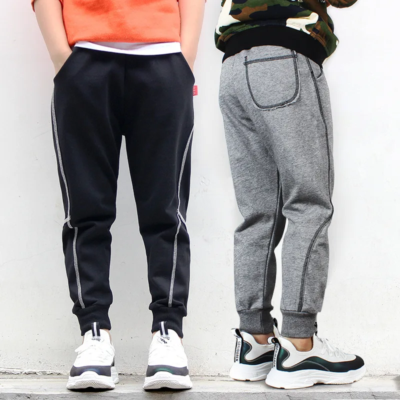 

Children Boy Sports Pants Korean Fashion Cotton Autumn Side Stripe Teen Boy Harem Pants 4-14 Year Casual Boys Sport Joggers