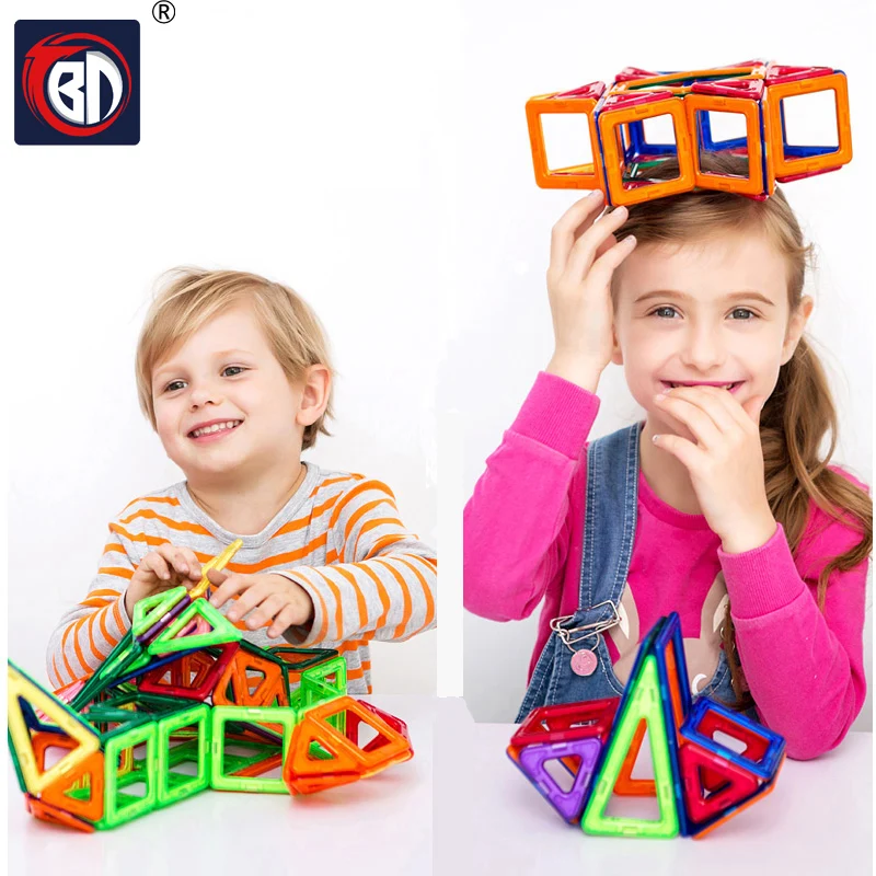 

BD Magnetic Blocks 128pcs/set Designer Magnetic Blocks Plastic Model Building Blocks Educational Toys For Children Gift