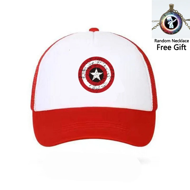 

ZSQH 2019 Captain America Baseball Cap Marvel Superhero Hip Hop Sun Hats For Men Women Five Pointed Star Snapback Mesh Caps